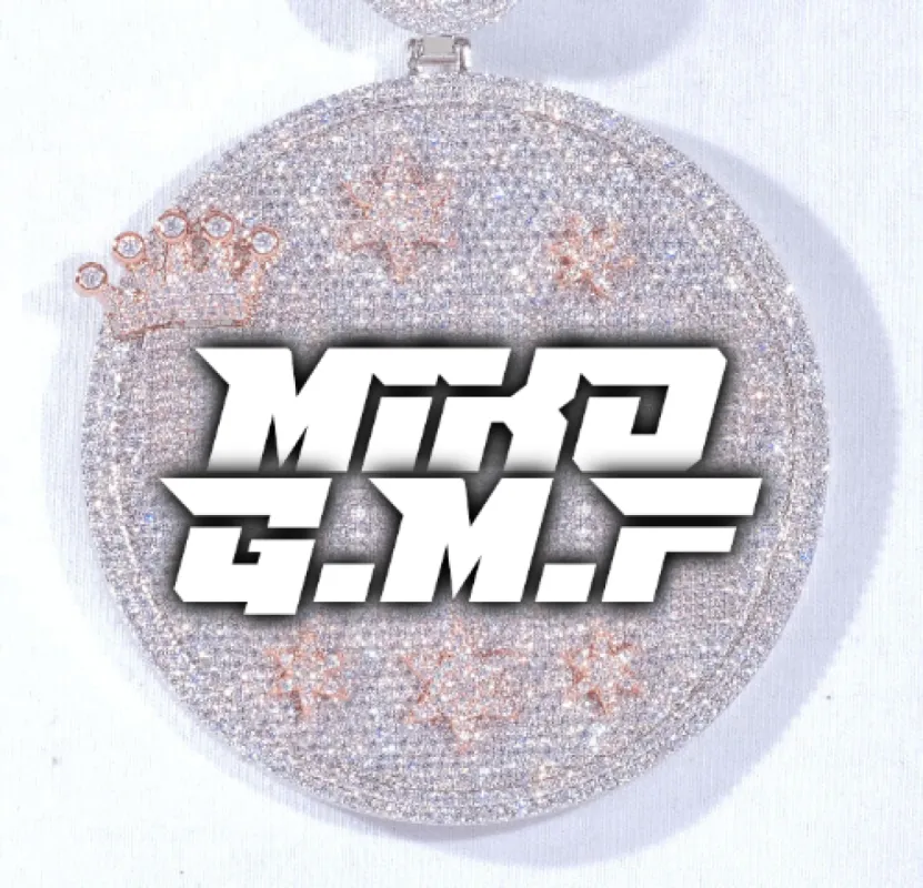 CUSTOM LETTER NECKLACE 3D BIG CROWN DISC made by The GUU Shop