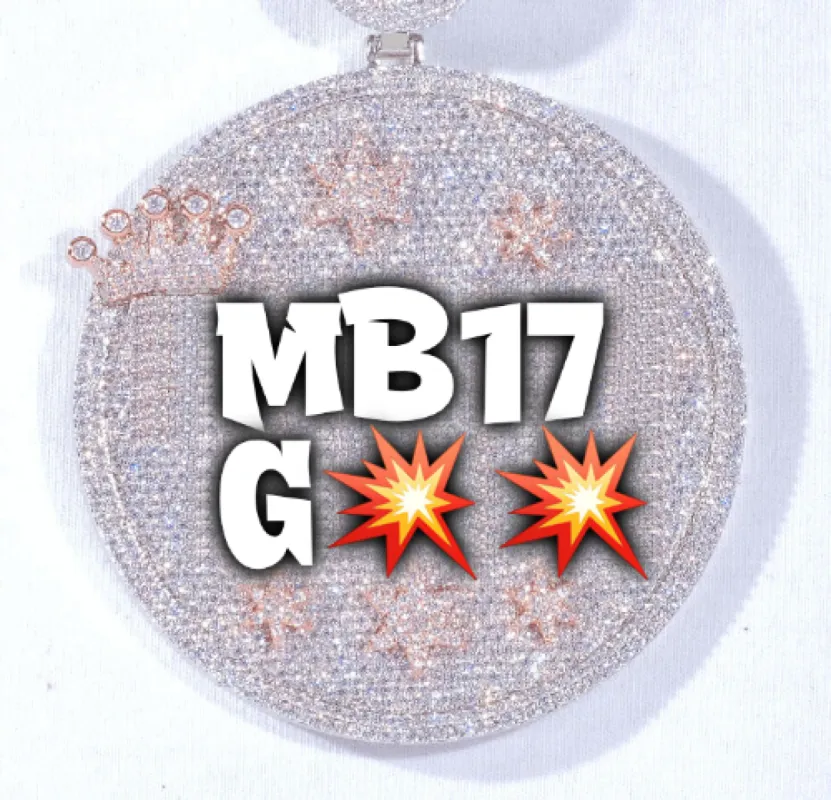 CUSTOM LETTER NECKLACE 3D BIG CROWN DISC sold by The GUU Shop