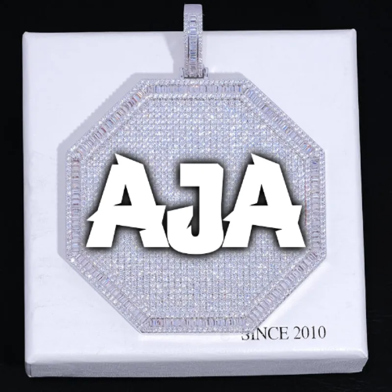 CUSTOM LETTER NECKLACE 3D BIG OCTAGON sold by The GUU Shop