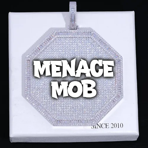 CUSTOM LETTER NECKLACE 3D BIG OCTAGON sold by The GUU Shop