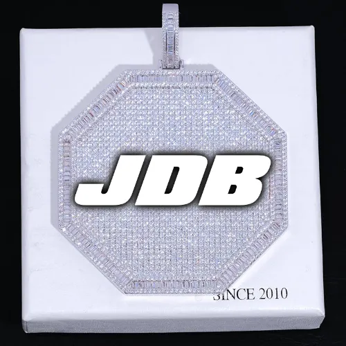 CUSTOM LETTER NECKLACE 3D BIG OCTAGON sold by The GUU Shop