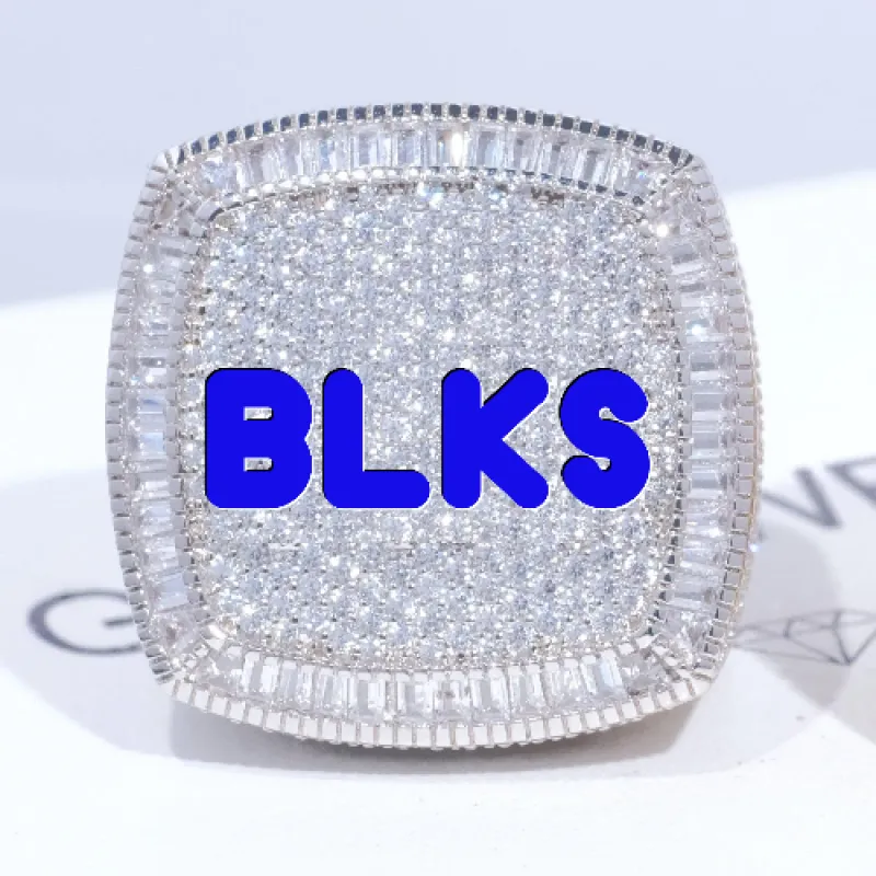 CUSTOM LETTER 3D ICED RING sold by The GUU Shop