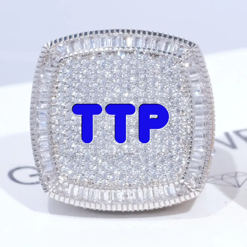 CUSTOM LETTER 3D ICED RING sold by The GUU Shop