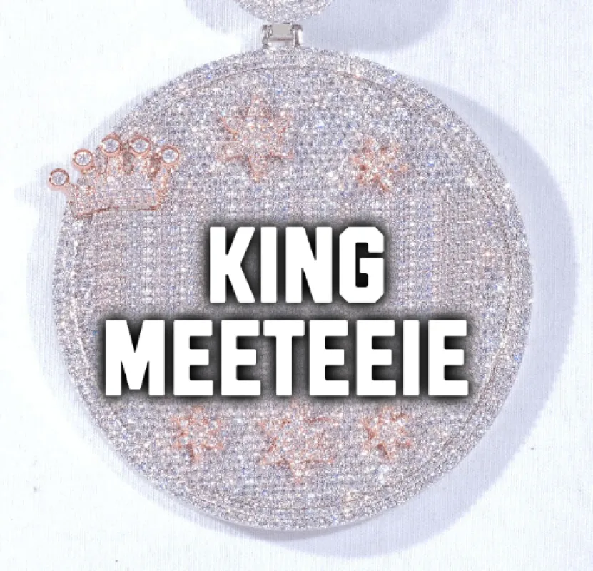 CUSTOM LETTER NECKLACE 3D BIG CROWN DISC sold by The GUU Shop