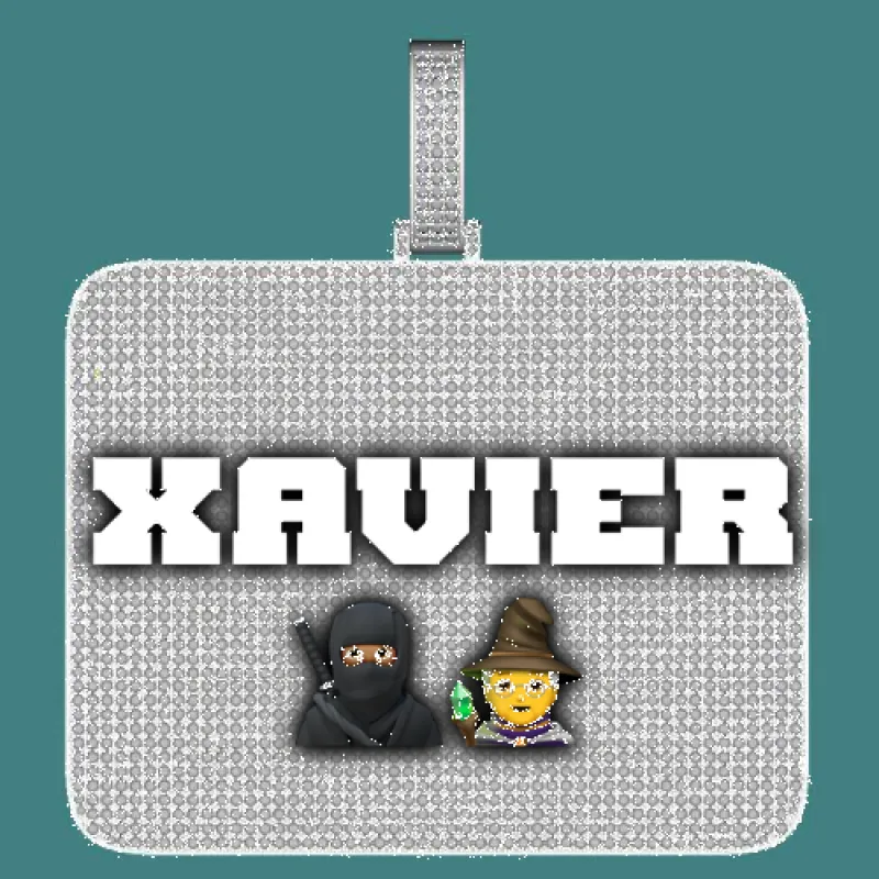 CUSTOM LETTER NECKLACE 3D BIG SQUARE sold by The GUU Shop