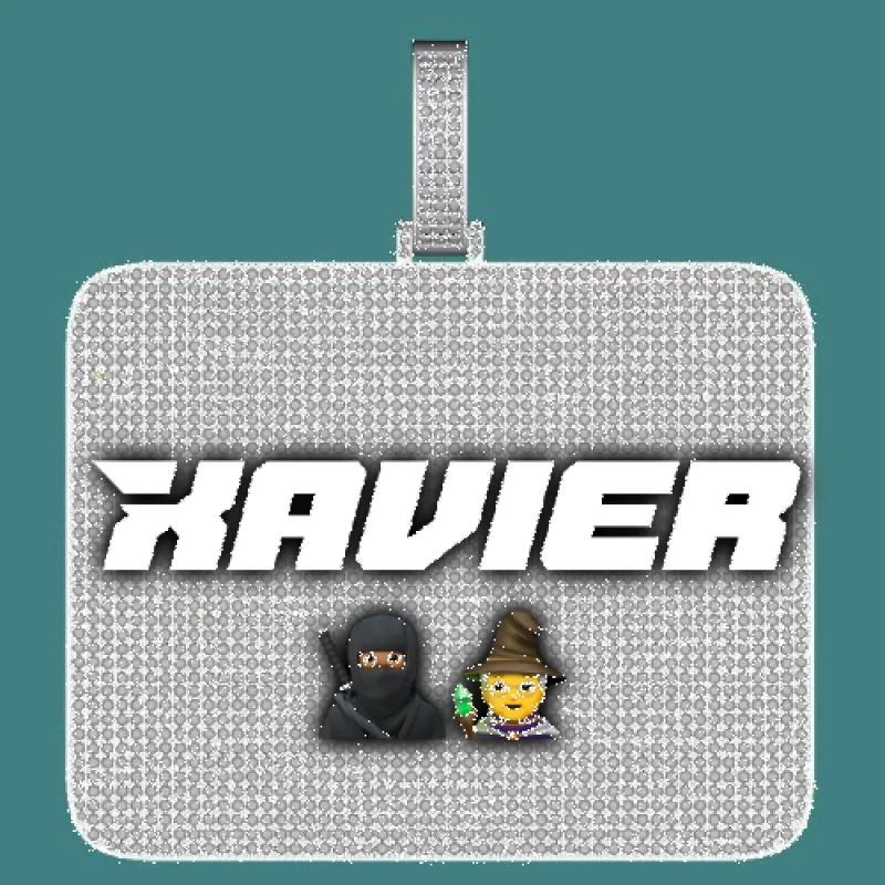 CUSTOM LETTER NECKLACE 3D BIG SQUARE made by The GUU Shop