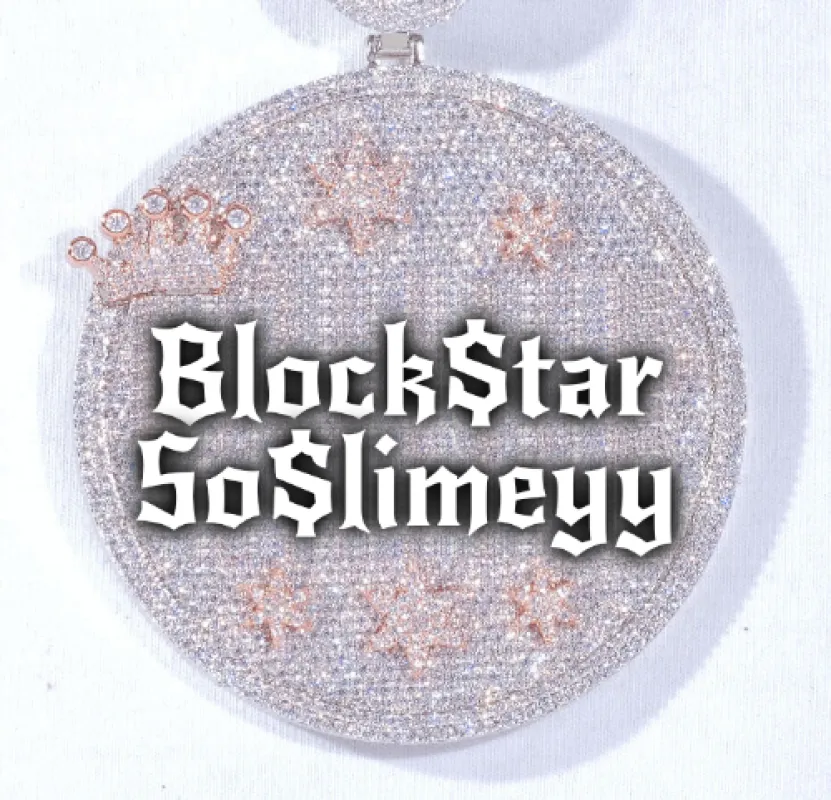 CUSTOM LETTER NECKLACE 3D BIG CROWN DISC sold by The GUU Shop