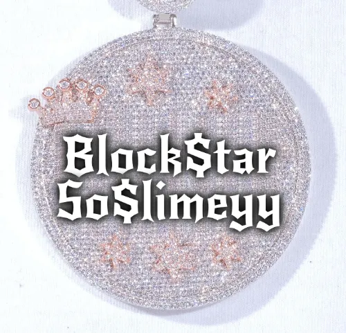 CUSTOM LETTER NECKLACE 3D BIG CROWN DISC sold by The GUU Shop