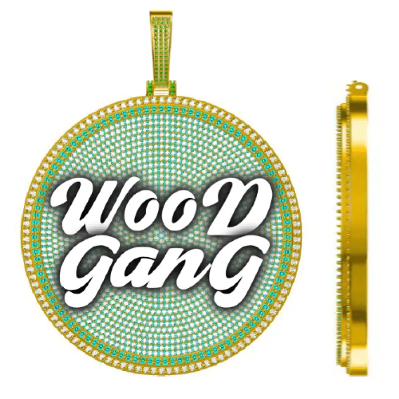 CUSTOM LETTER NECKLACE 3D BIG DISC sold by The GUU Shop