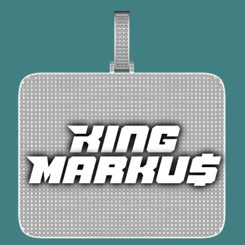 CUSTOM LETTER NECKLACE 3D BIG SQUARE sold by The GUU Shop