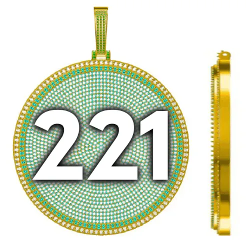 CUSTOM LETTER NECKLACE 3D BIG DISC sold by The GUU Shop