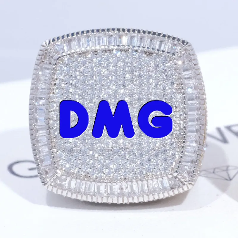 CUSTOM LETTER 3D ICED RING sold by The GUU Shop