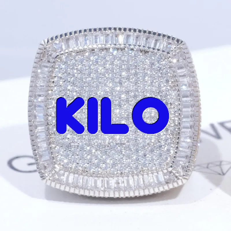 CUSTOM LETTER 3D ICED RING sold by The GUU Shop