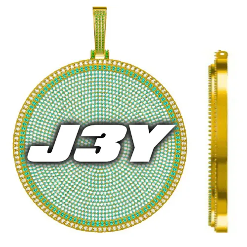 CUSTOM LETTER NECKLACE 3D BIG DISC sold by The GUU Shop