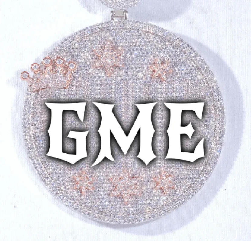 CUSTOM LETTER NECKLACE 3D BIG CROWN DISC made by The GUU Shop