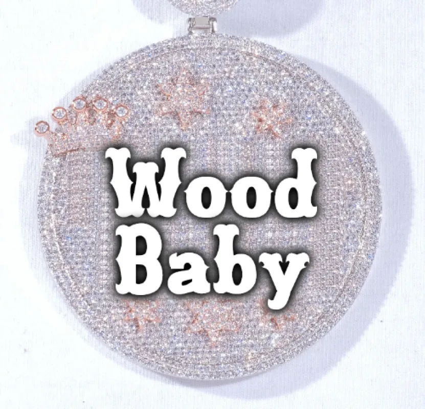 CUSTOM LETTER NECKLACE 3D BIG CROWN DISC sold by The GUU Shop