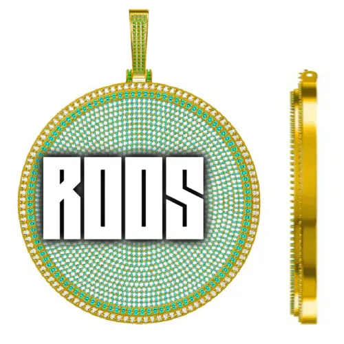 CUSTOM LETTER NECKLACE 3D BIG DISC sold by The GUU Shop