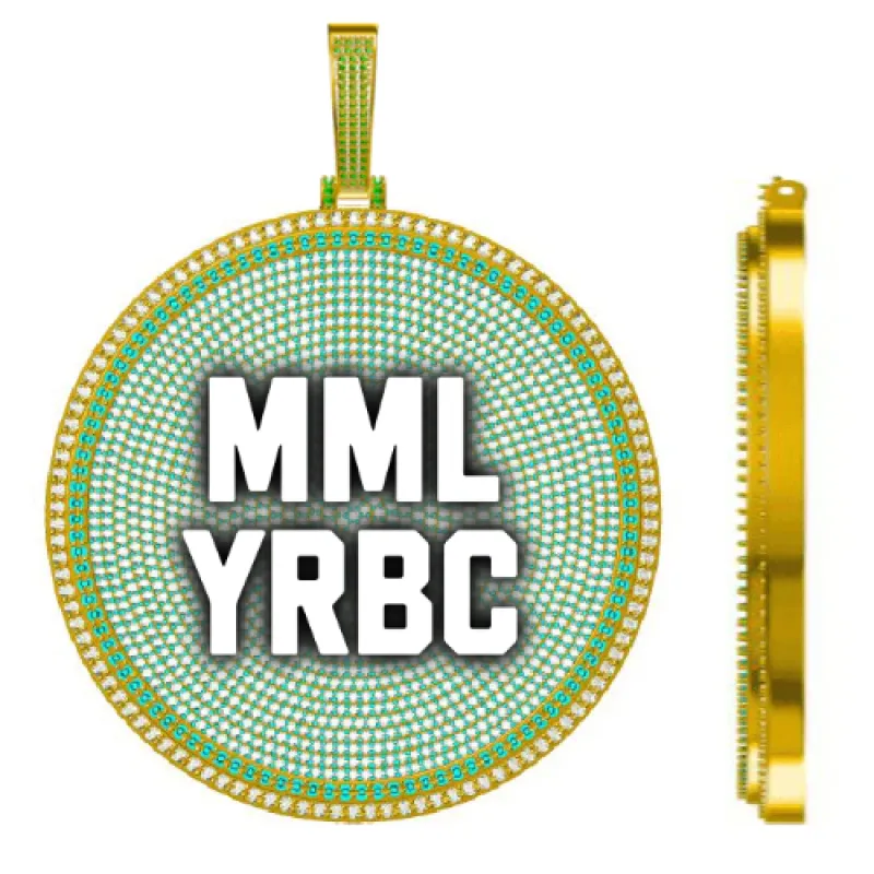 CUSTOM LETTER NECKLACE 3D BIG DISC sold by The GUU Shop