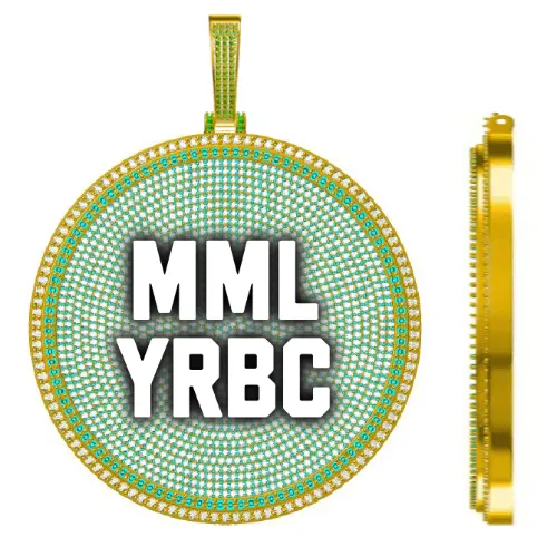 CUSTOM LETTER NECKLACE 3D BIG DISC sold by The GUU Shop