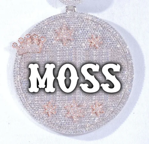 CUSTOM LETTER NECKLACE 3D BIG CROWN DISC sold by The GUU Shop