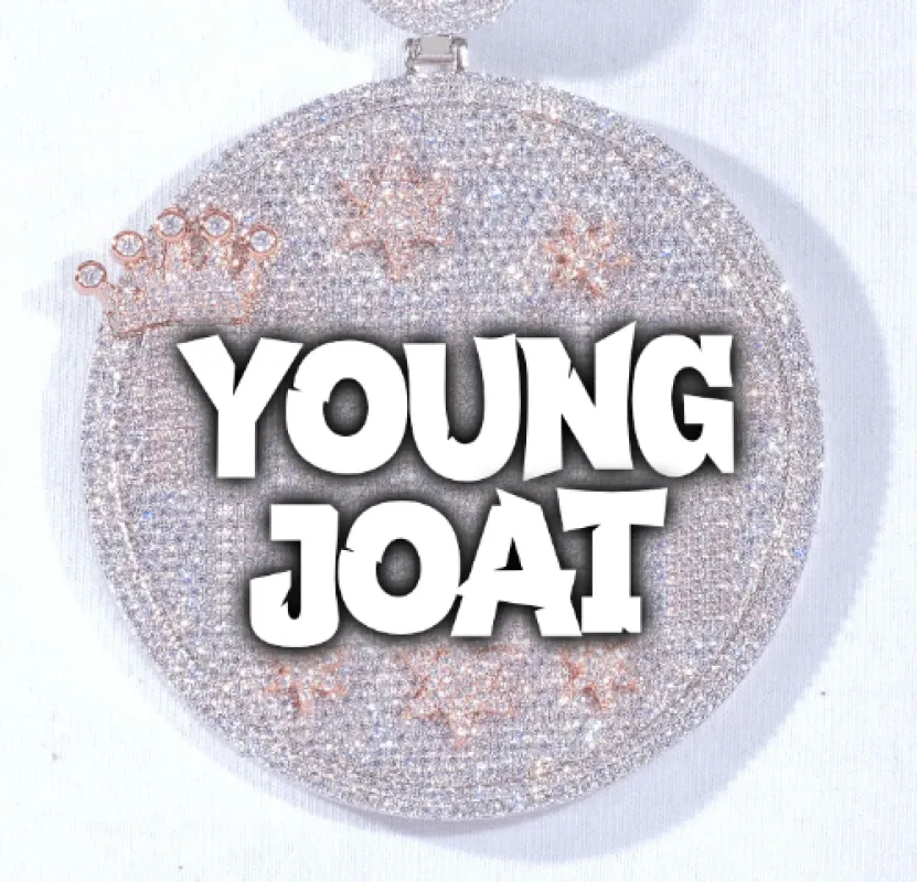 CUSTOM LETTER NECKLACE 3D BIG CROWN DISC sold by The GUU Shop