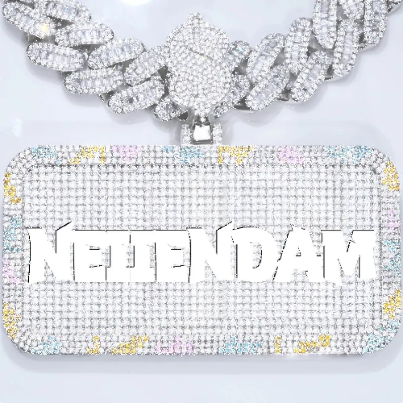 CUSTOM LETTER NECKLACE 3D COLORFUL SQUARE sold by The GUU Shop