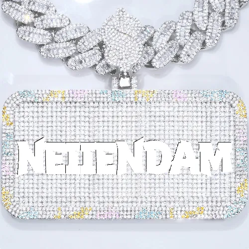 CUSTOM LETTER NECKLACE 3D COLORFUL SQUARE sold by The GUU Shop