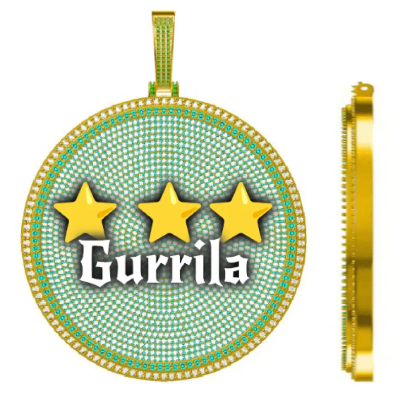 CUSTOM LETTER NECKLACE 3D BIG DISC sold by The GUU Shop