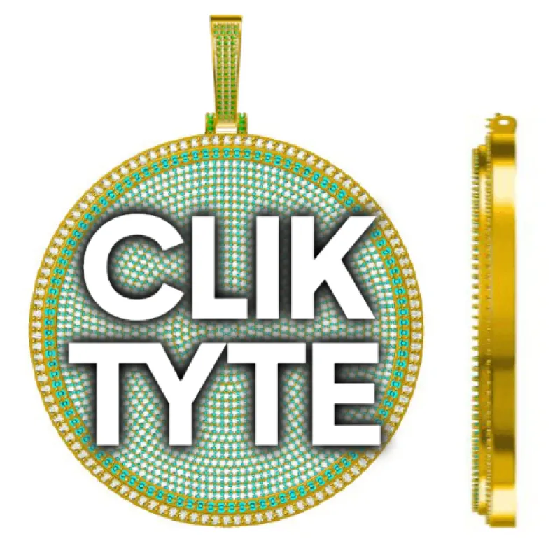 CUSTOM LETTER NECKLACE 3D BIG DISC sold by The GUU Shop