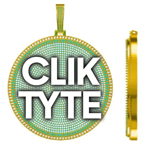 CUSTOM LETTER NECKLACE 3D BIG DISC sold by The GUU Shop