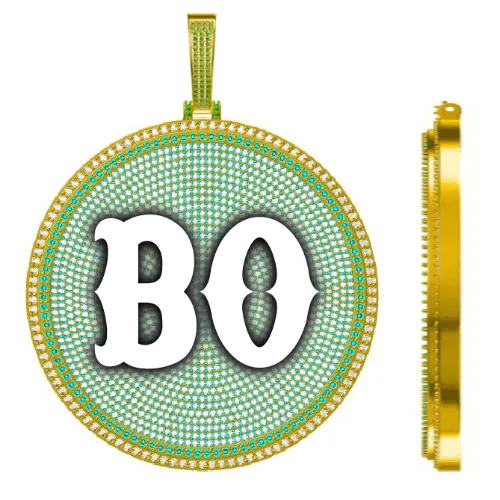 CUSTOM LETTER NECKLACE 3D BIG DISC sold by The GUU Shop