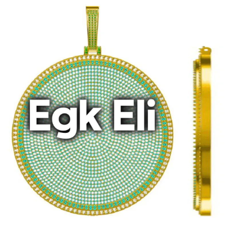 CUSTOM LETTER NECKLACE 3D BIG DISC made by The GUU Shop