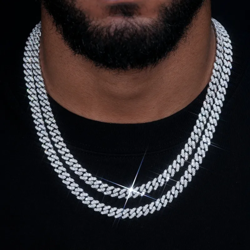 VVS Moissanite 9MM Cuban Link Chain sold by The GUU Shop