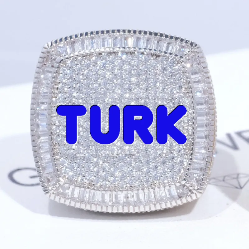 CUSTOM LETTER 3D ICED RING sold by The GUU Shop