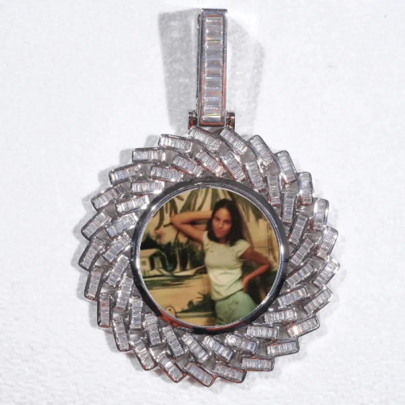 Large 3D Baguette Custom Picture Pendant sold by The GUU Shop