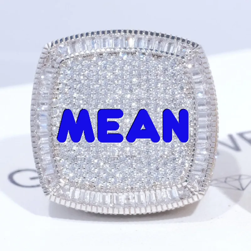 CUSTOM LETTER 3D ICED RING sold by The GUU Shop