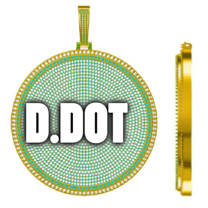 CUSTOM LETTER NECKLACE 3D BIG DISC sold by The GUU Shop