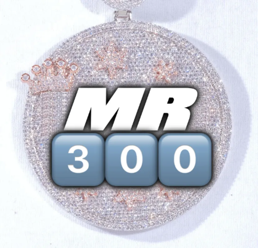 CUSTOM LETTER NECKLACE 3D BIG CROWN DISC sold by The GUU Shop