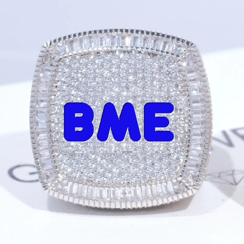 CUSTOM LETTER 3D ICED RING sold by The GUU Shop