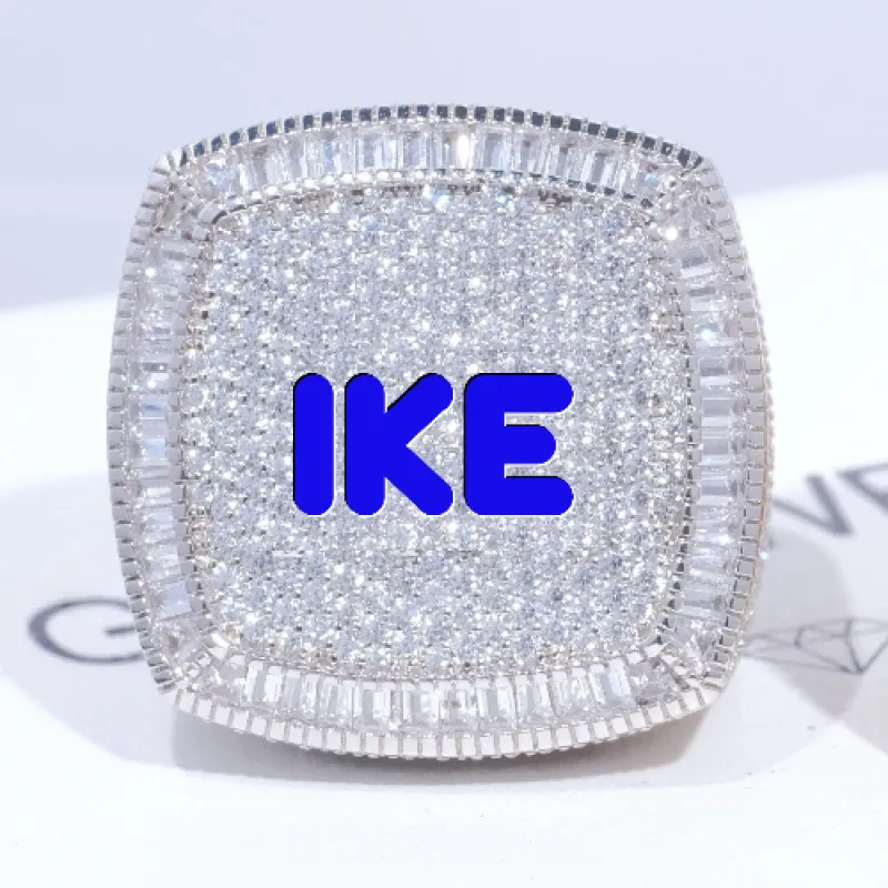 CUSTOM LETTER 3D ICED RING sold by The GUU Shop