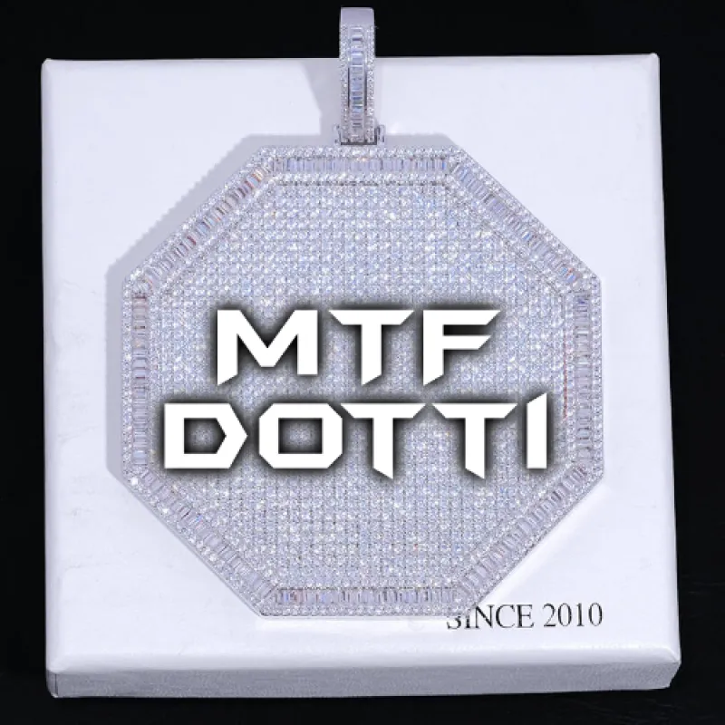 CUSTOM LETTER NECKLACE 3D BIG OCTAGON sold by The GUU Shop