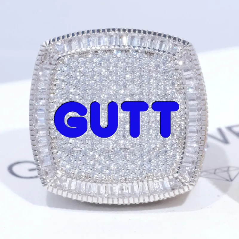 CUSTOM LETTER 3D ICED RING sold by The GUU Shop