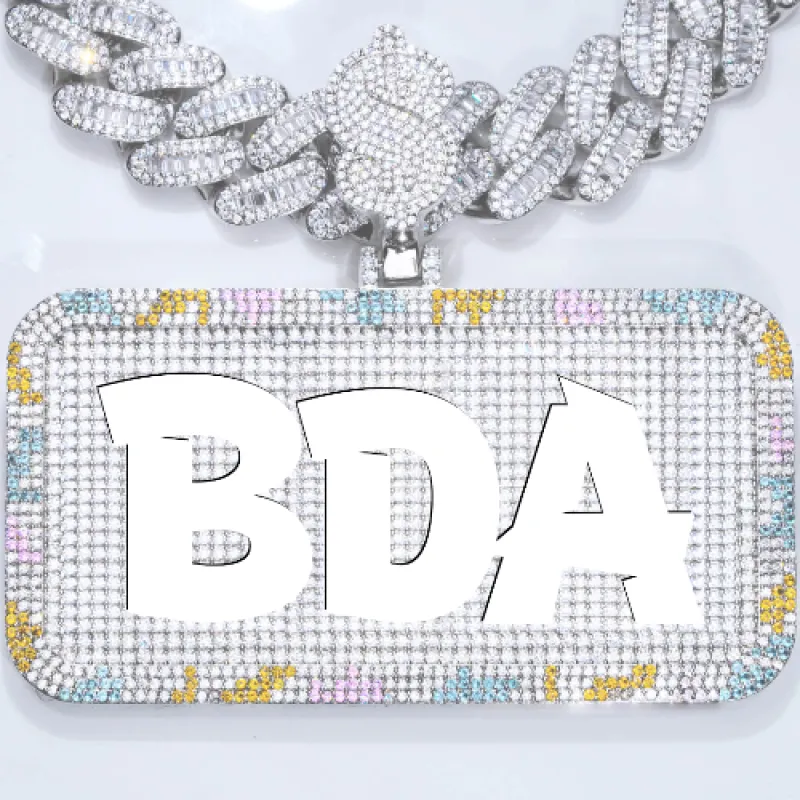 CUSTOM LETTER NECKLACE 3D COLORFUL SQUARE sold by The GUU Shop