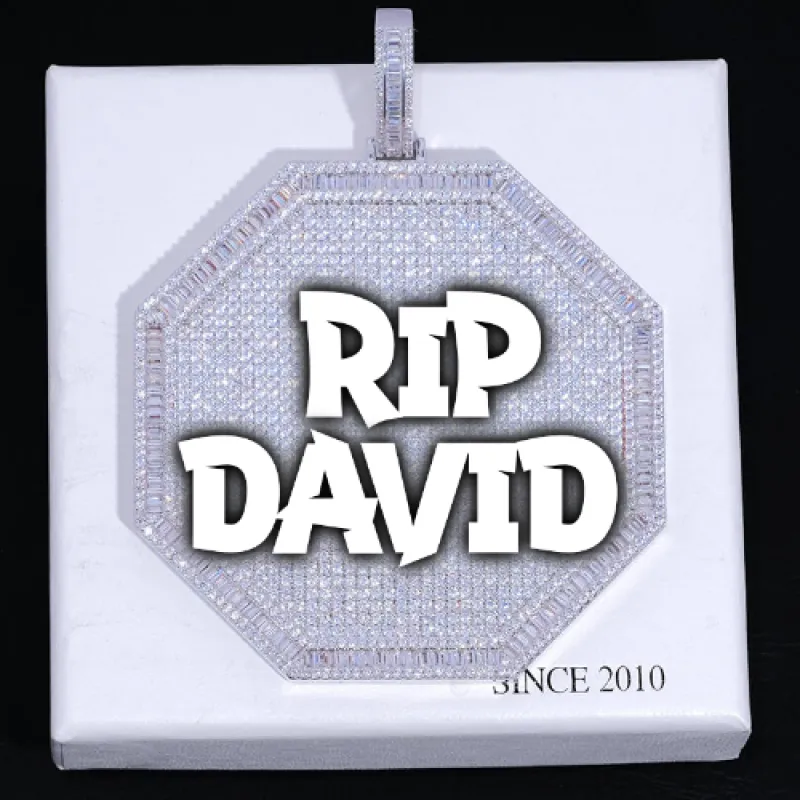 CUSTOM LETTER NECKLACE 3D BIG OCTAGON made by The GUU Shop