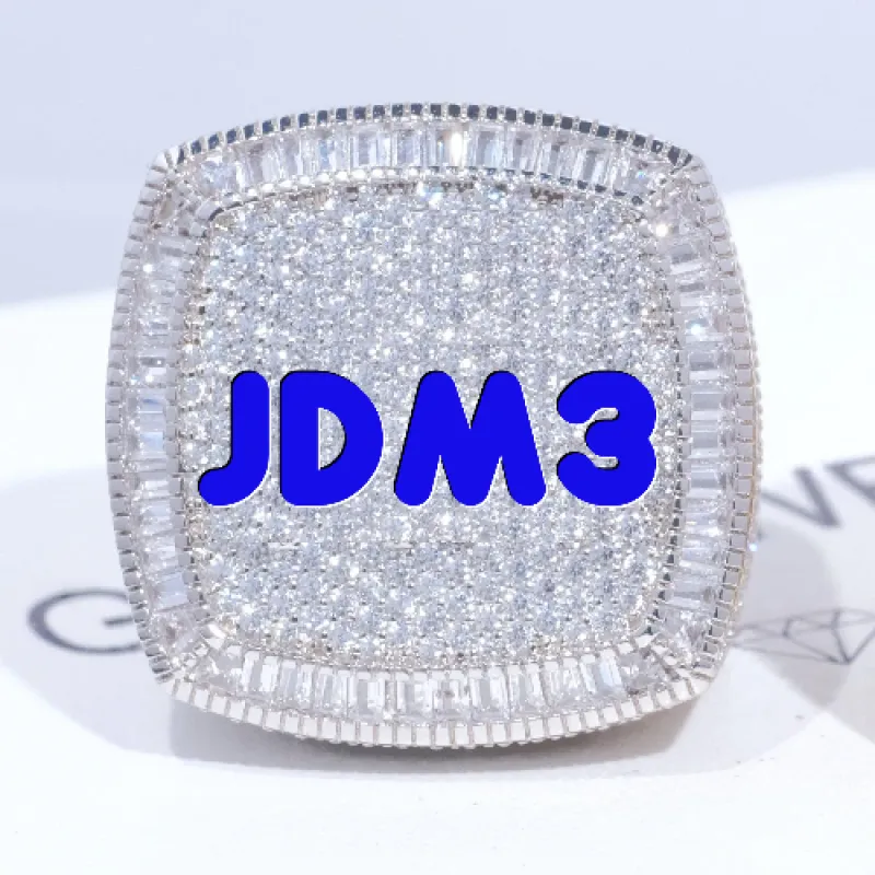 CUSTOM LETTER 3D ICED RING sold by The GUU Shop
