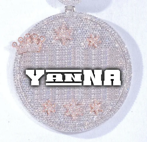 CUSTOM LETTER NECKLACE 3D BIG CROWN DISC sold by The GUU Shop