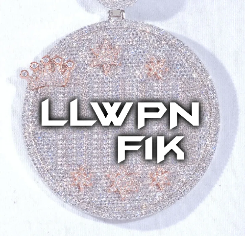 CUSTOM LETTER NECKLACE 3D BIG CROWN DISC sold by The GUU Shop