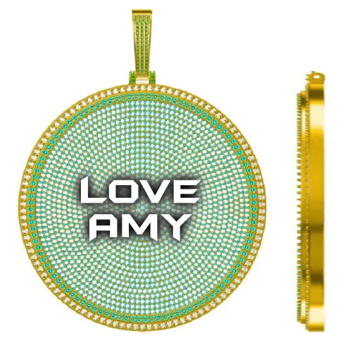 CUSTOM LETTER NECKLACE 3D BIG DISC sold by The GUU Shop