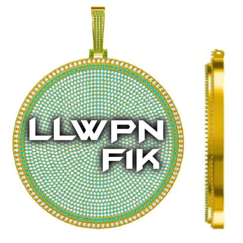 CUSTOM LETTER NECKLACE 3D BIG DISC sold by The GUU Shop