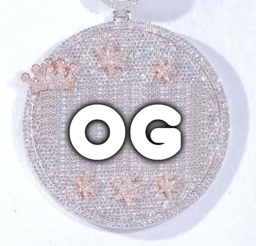 CUSTOM LETTER NECKLACE 3D BIG CROWN DISC sold by The GUU Shop
